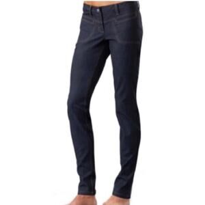 Athleta Jeans Dry Dripper Mid Rise Flap Pocket Dark Wash Yoga Women’s 4T Tall